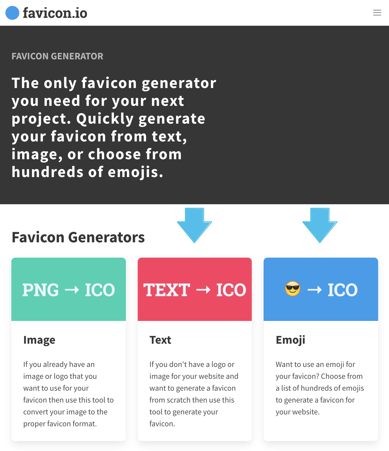generatore favicon online da testo ed emoticons